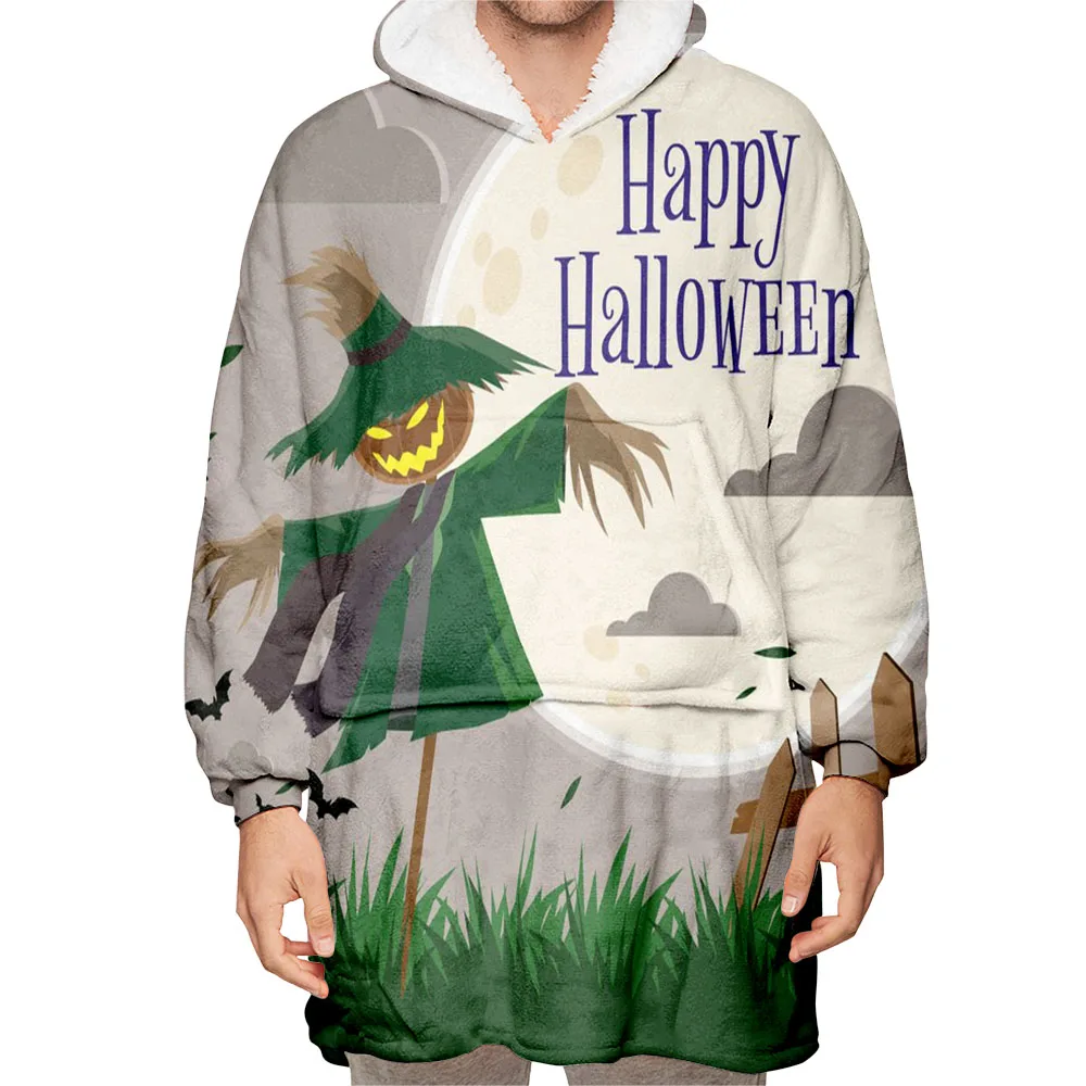 

Jumeast Halloween Night Oodie Hoodies For Men Fleece Hooded Blanket Clothes Oversized Mens Hoodie Baggy Household Clothing Tops