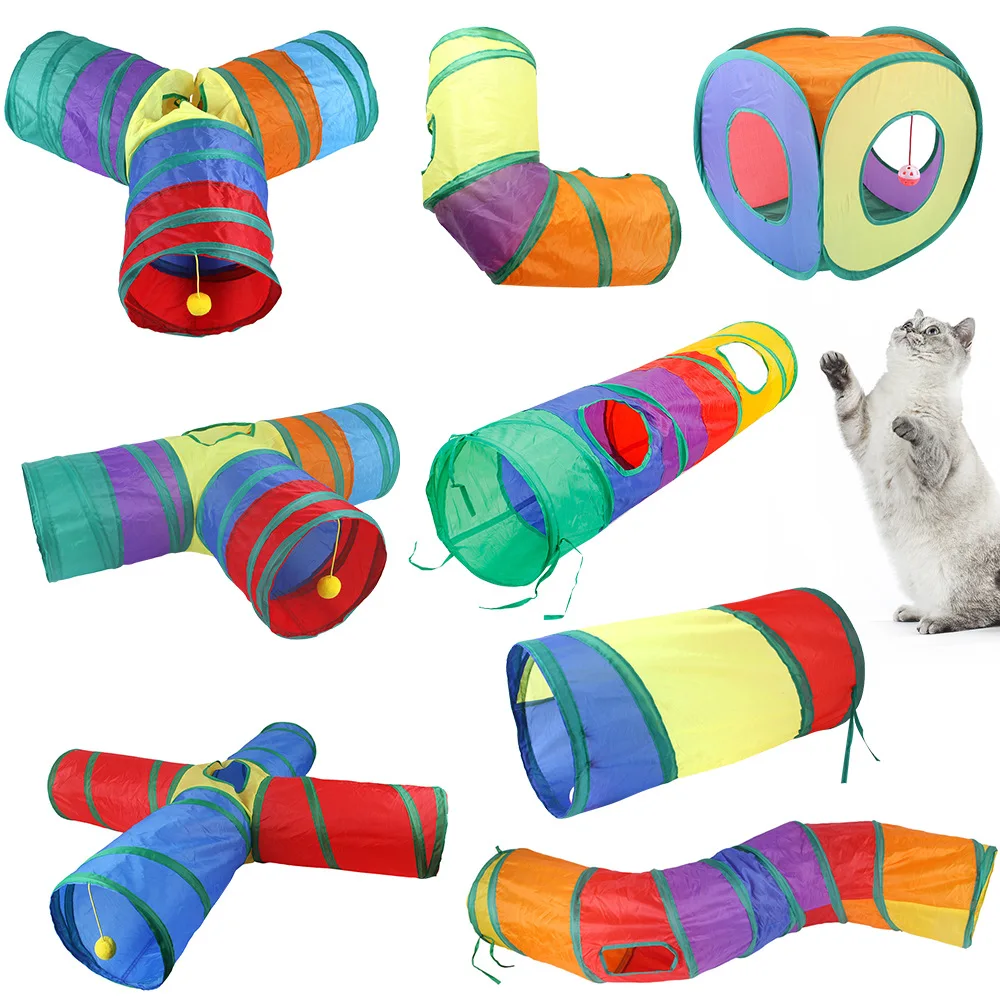 

Складная игрушка для кошек, Интерактивная Веселая игрушка-туннель для обучения котят и щенков
