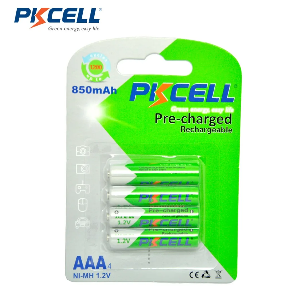 

4Pcs/PKCELL AAA Battery Ni-MH 850mAh 1.2V AAA Batteries 3A Rechargeable Battery Baterias Bateria