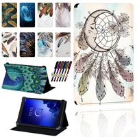 tablet case for alcatel 1t 7 103t 8 10a3 10 feather pattern leather foldable universal protective case cover