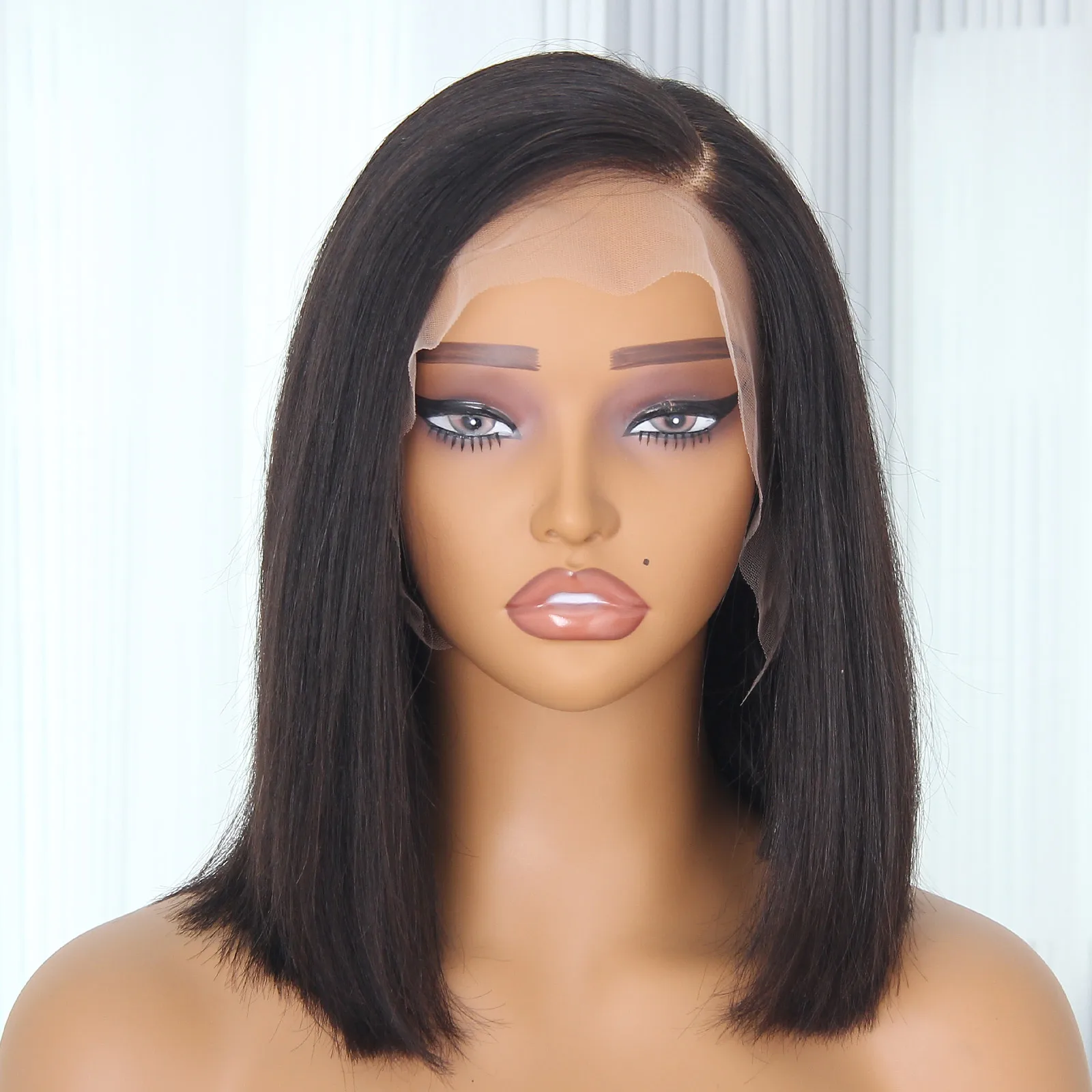 Парик Боб из человеческих волос 13x4 HD кружевные передние бесклеевые прямые парики