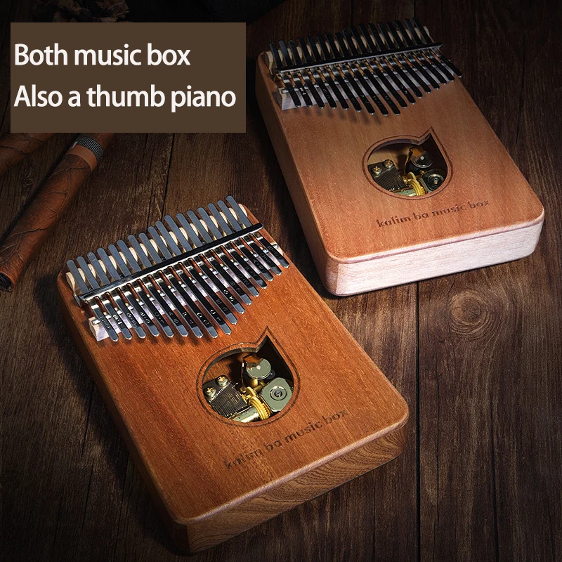 Beadsnice Playable Music Box Thumb Piano Octave 17 Tone Beginner Girls Cabaline Finger