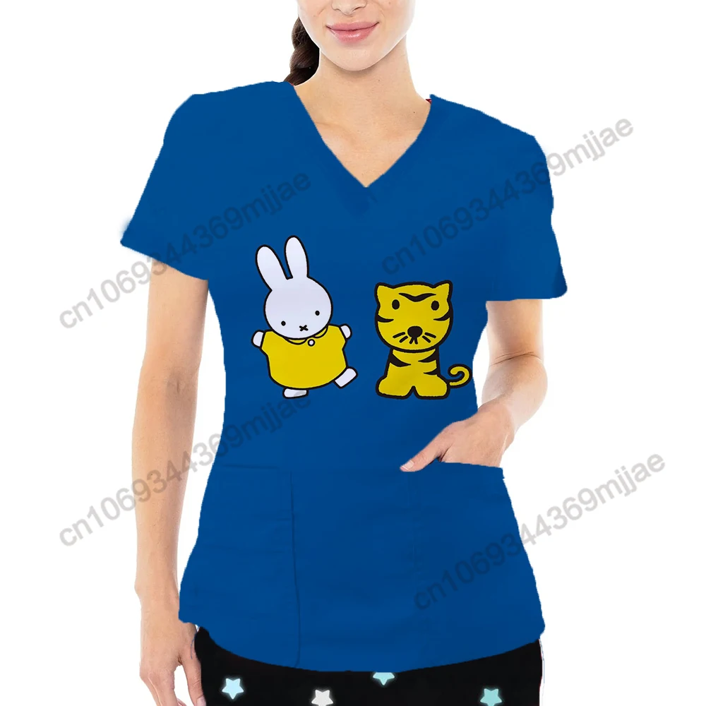 

Pockets Y2k Tops for Women 2023 V-neck Nurse Uniform Graphic Tees Y2k T Shirt Women's Short Sleeve T-shirt Women's Clothing Sale