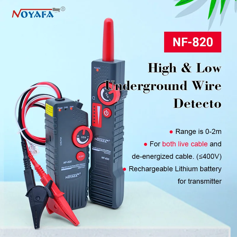 

Тестер NF-820 RJ45 RJ11 BNC, тестер кабеля высокого и низкого напряжения, подземный кабельный искатель, защита от помех, трекер проводов NF_820