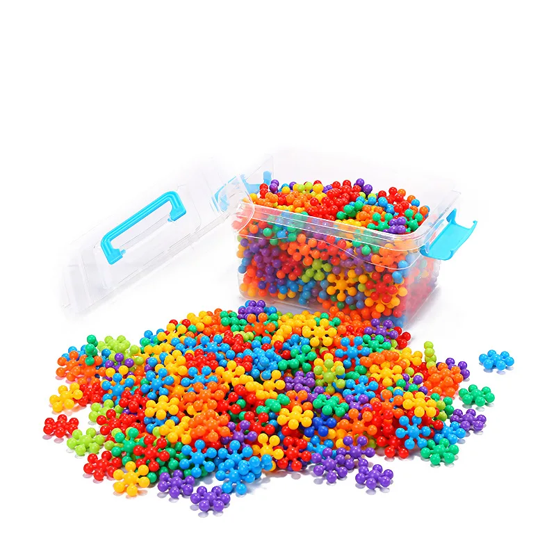 

160/190 Pcs Children's Colorful Plastic Plum Blossom Building Blocks Children's Educational Toys DIY Ring Buckle Handicraft Gift