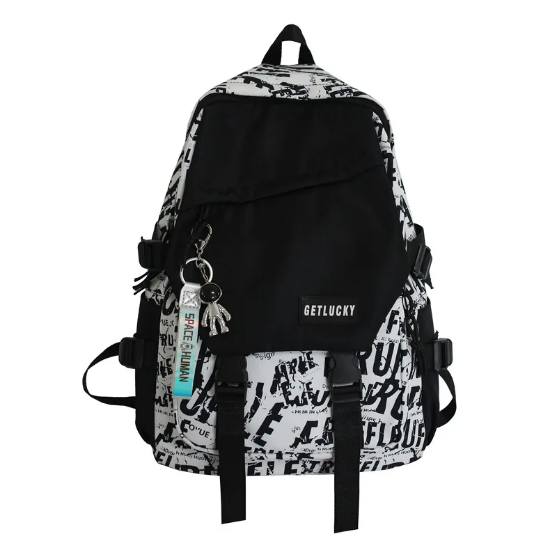 

Middle School Backpack for Teen Girls Boys Trendy Cool Korean University Student High School Bags Men Nylon Bookbag Women 2022