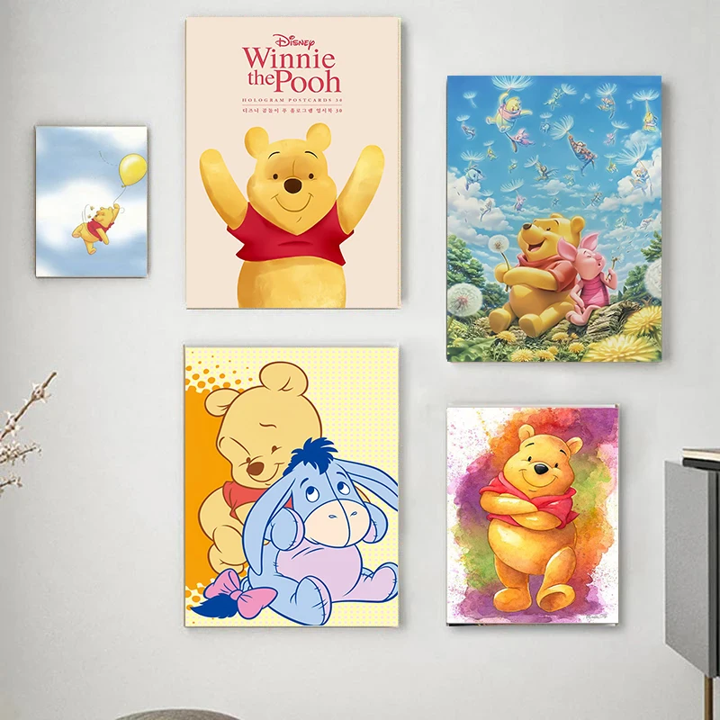 

Canvas Painting Disney Cartoon Winnie The Pooh Poster and Nursery Prints Wall Art Pictures for Living Kids Room Home Decoration