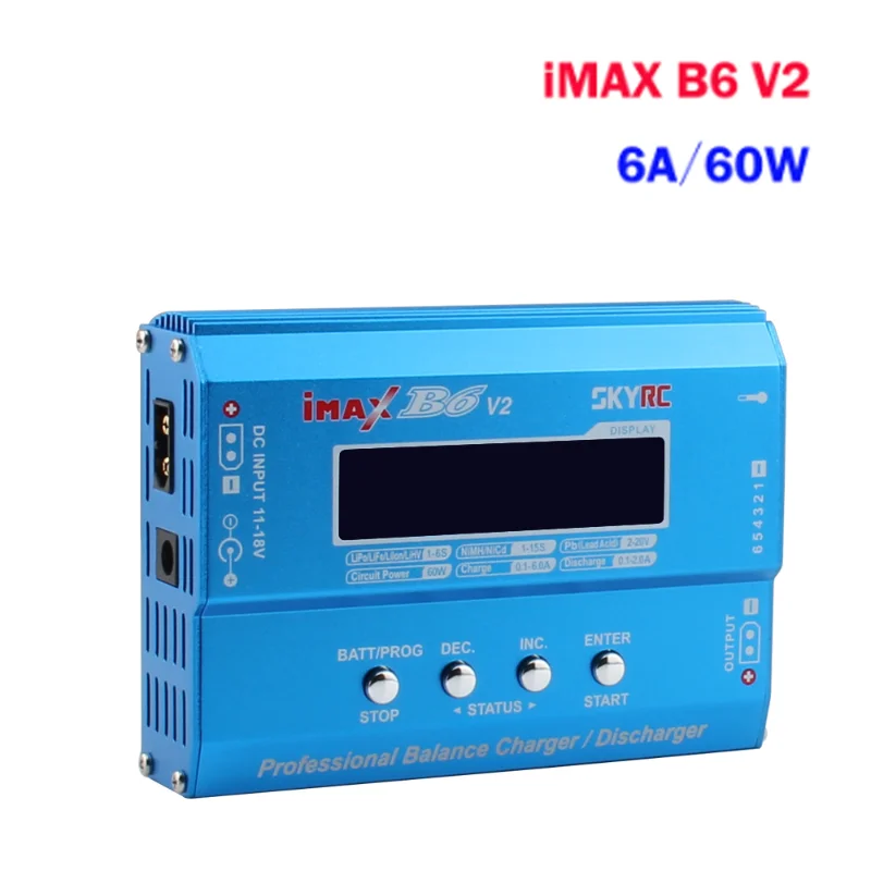 

IMAX B6 V2 6A 60W Lipo Battery Balance Charger LCD Display Discharger for RC Model Battery Charging Re-peak Mode
