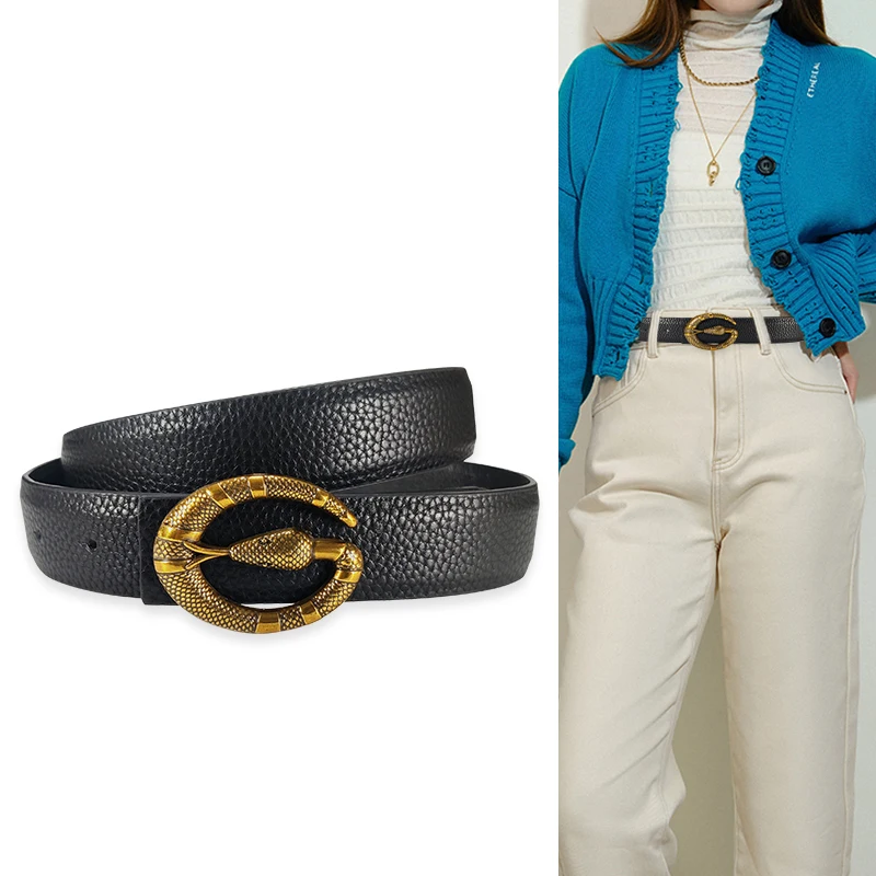 

Designer Belts For Women High Quality Luxury Brand G Snake Buckle Female Jeans Corset Belt Men Trousers Pu Leather Waistband