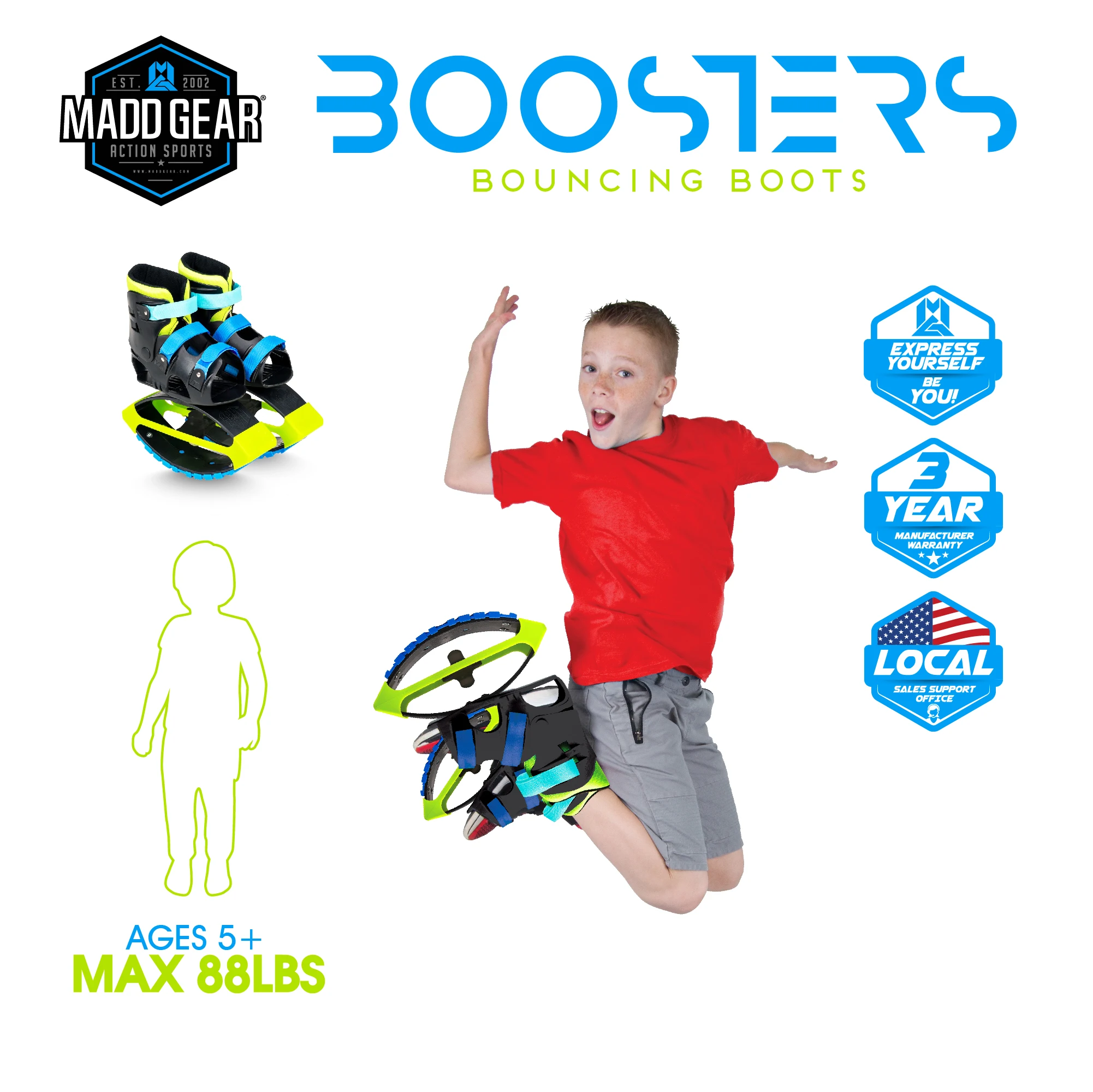Light Up Boost Boots Jumping Shoes - Bounce to the Moon - Fun & Fitness - Unisex