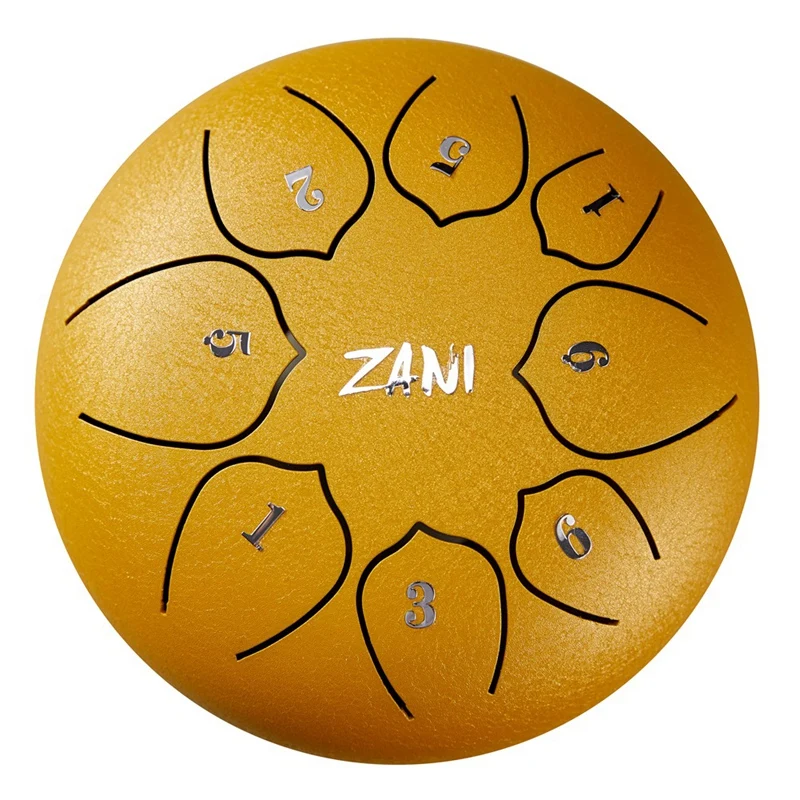 

Zani Ethereal Drum 6 Inch 8 Tone Hollow Drum Steel Tongue Drum Adult Children Beginners Worry-Free Drum