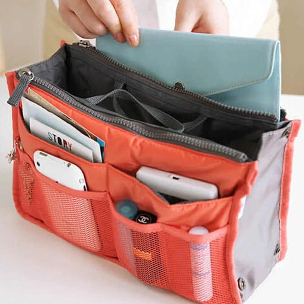 

New Insert Home/car Lady Large Pack Cosmetic Women Tablet Liner Travel Canvas Bag Grocery Makeup Storage Eco Organizer Tote Bags