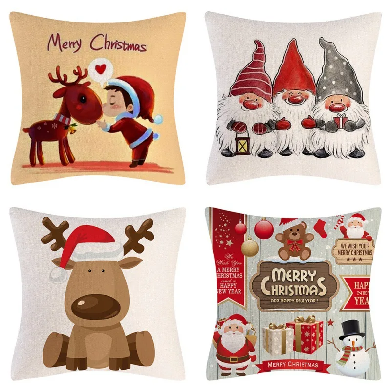 

Set of 4 Christmas Pillow Covers 18x18inch Christmas Pillows Decorative Throw Pillows Covers Farmhouse Red Buffalo Plaid