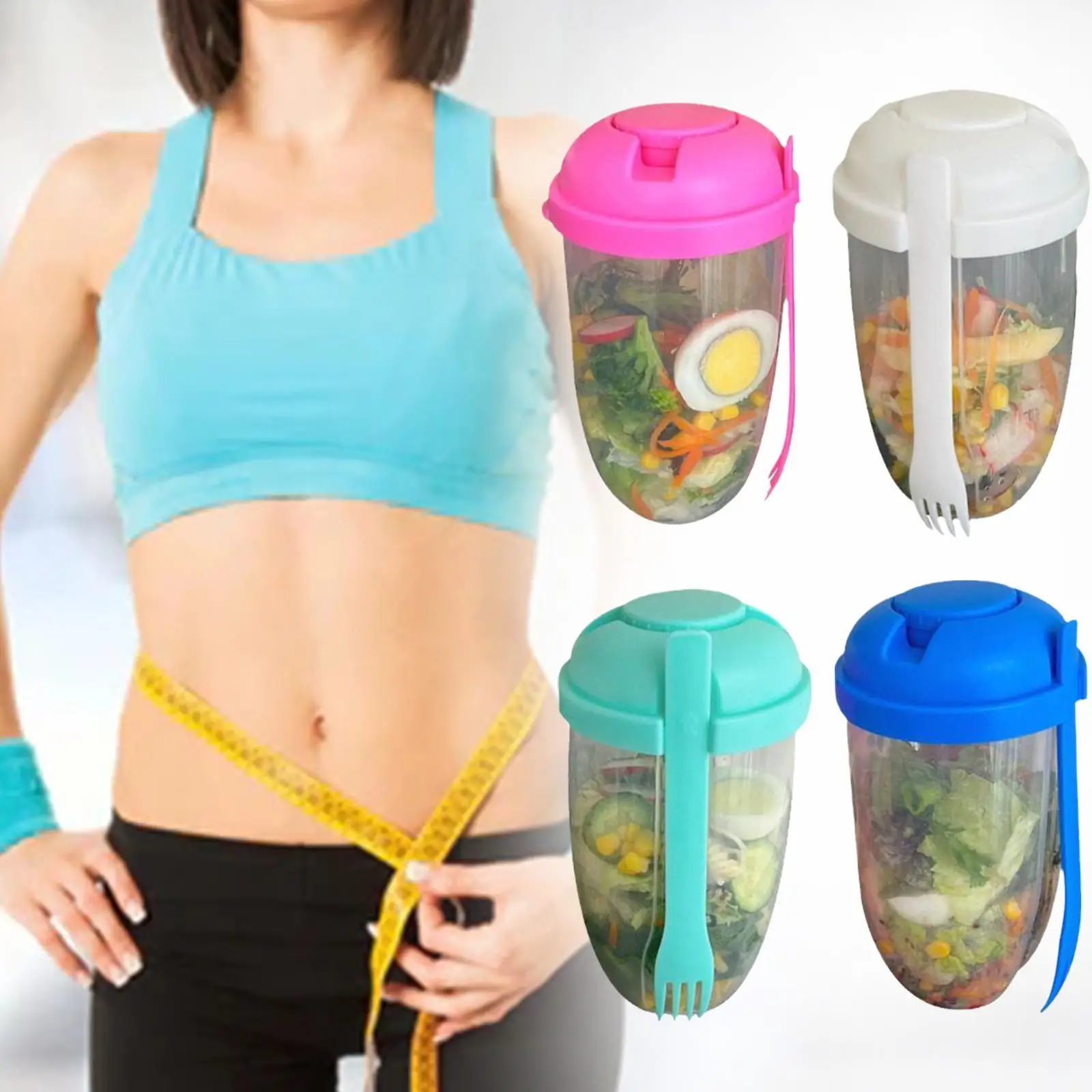 

Fresh Salad Cup Salad Meal Shaker Cup Portable Fruit And Vegetable Container Large Capacity Food Box For Home Office Picnic