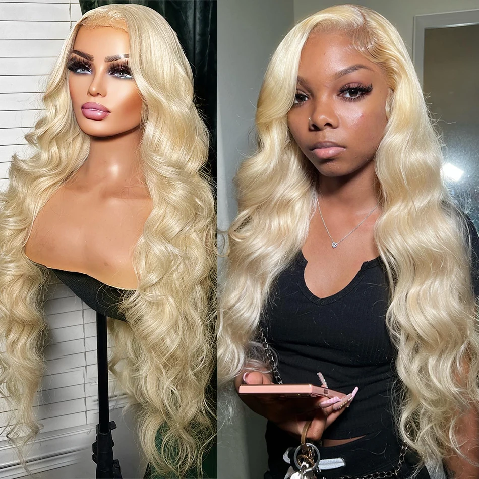 

Transparent 613 Blonde Body Wave Lace Frontal Human Hair Wigs Malaysian Body Wave 13x4 Lace Front Human Hair Wigs For Women