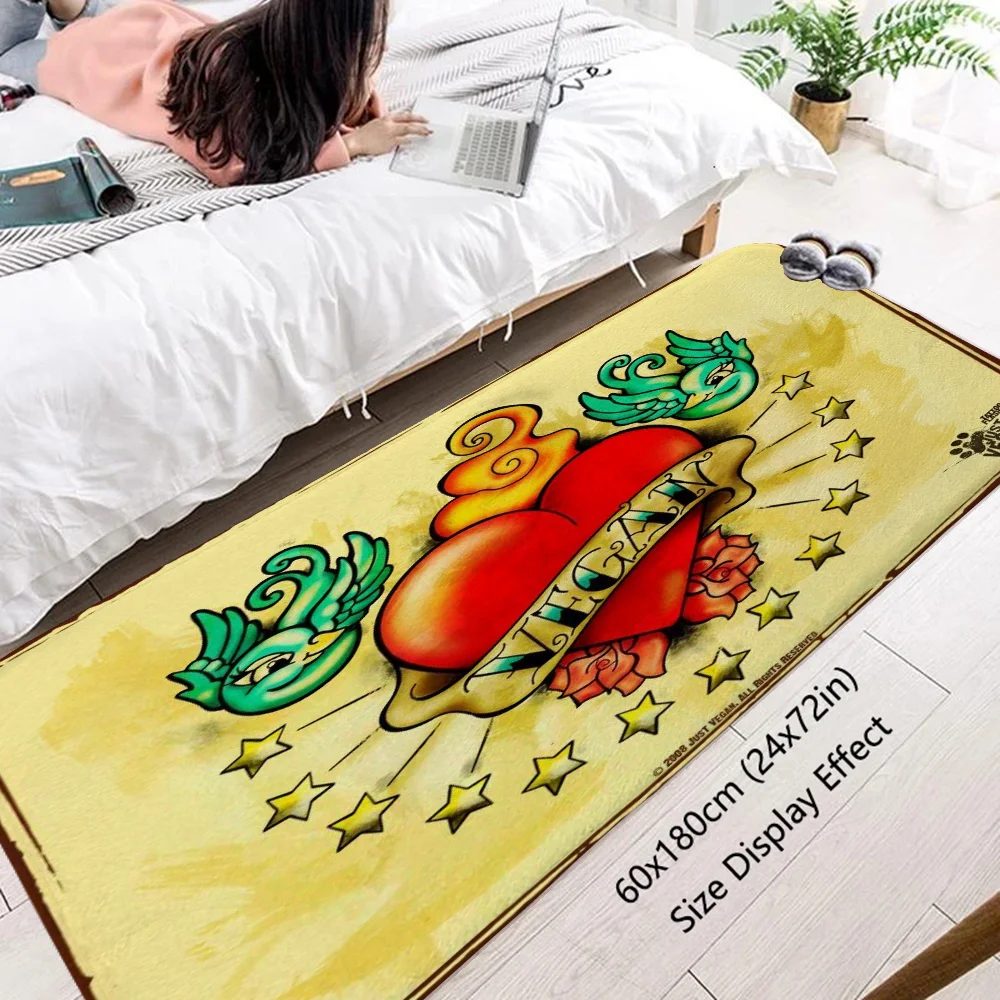 Входной Коврик Для Старой Школы С Татуировкой Уличный Домашний Замшевый