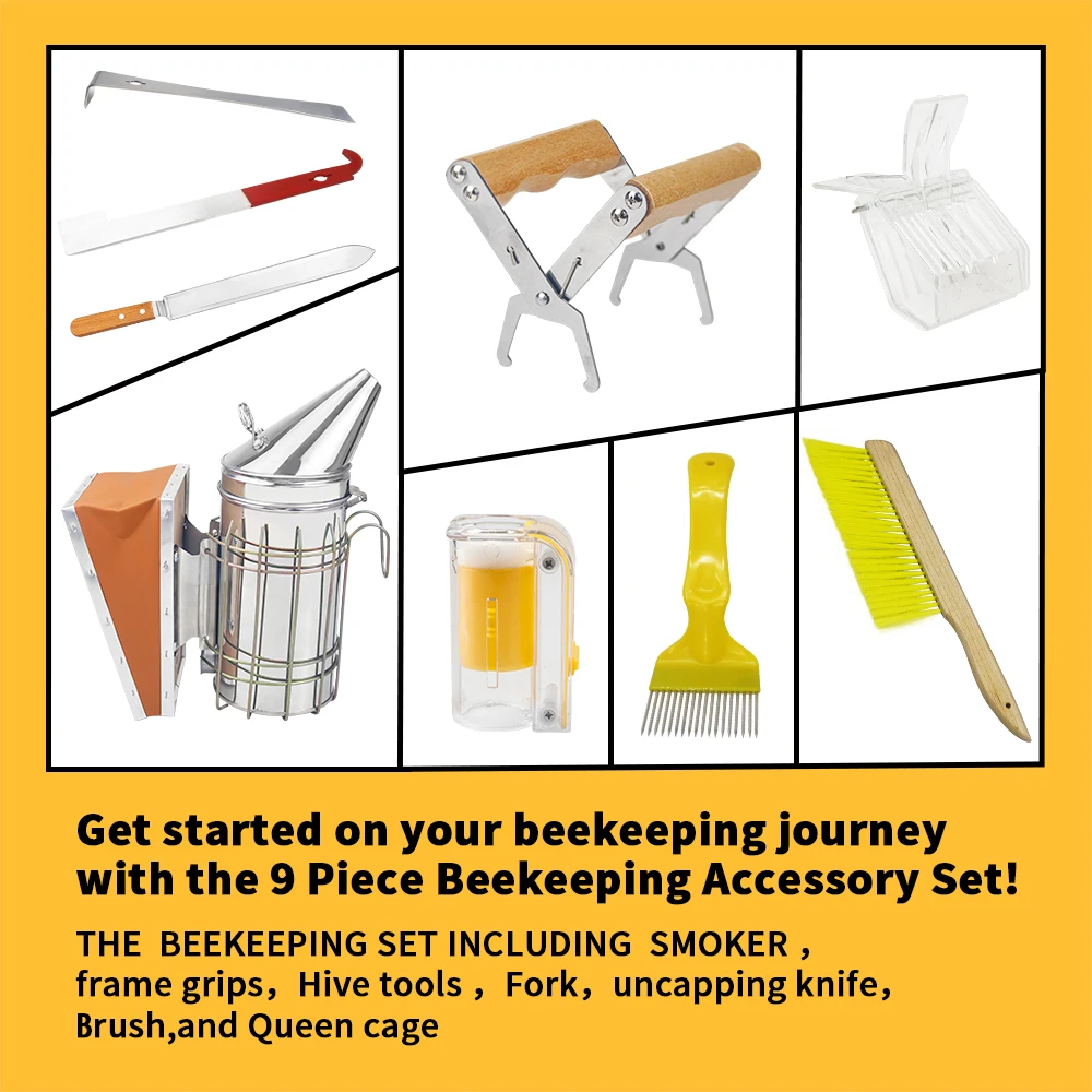 

Beekeeping Supplies Beekeeping Tools for Beekeeper Necessary Bee Supplies Beekeeping Kit 9 Pcs