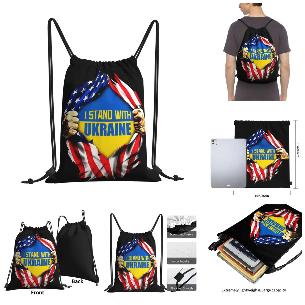 

Ukraine Drawstring Bags Gym Bag Top Quality Backpack Funny Novelty commonwealth Drawstring Backpack