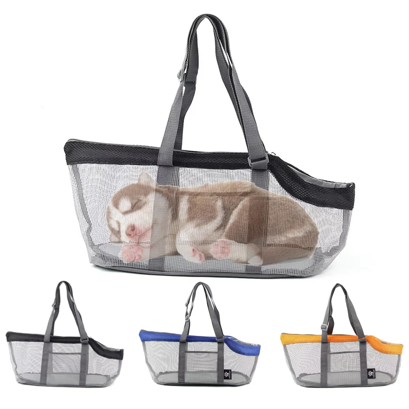 

Breathable Single Shoulder Bag for Dog Outdoor Walking Carrier Kitten Puppy Travel Mesh Surface Carrying Bags for Dogs Cats Pet