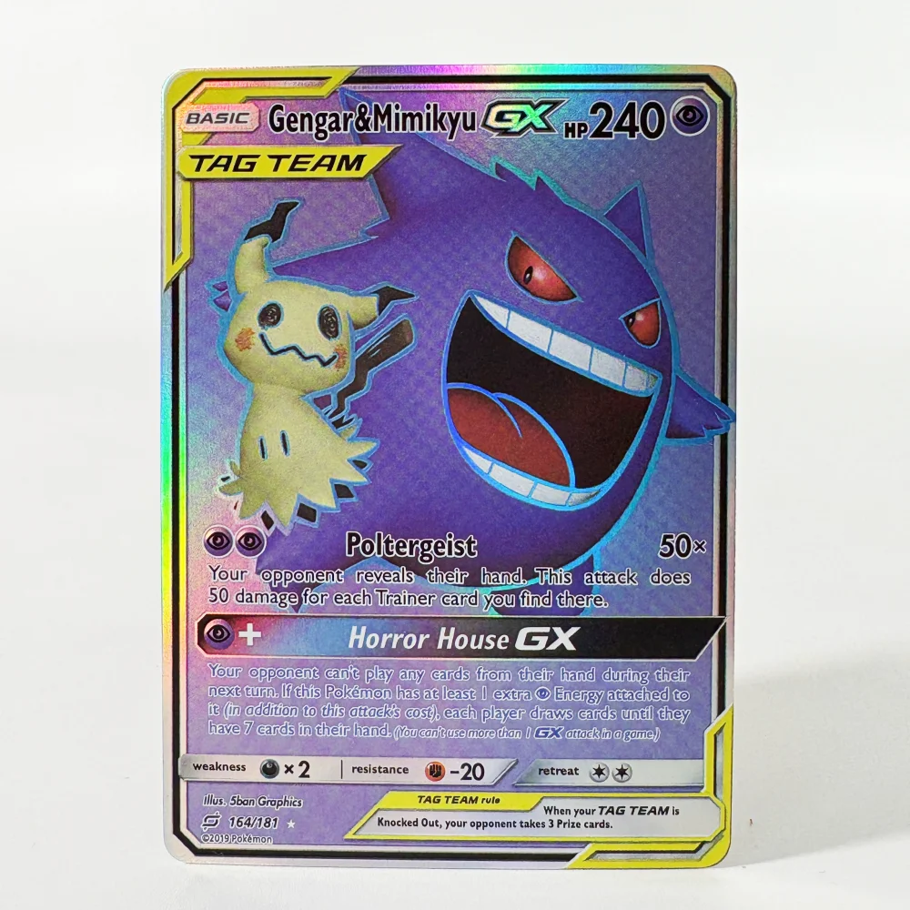 Фото Карты PKM Senior с одной фольгой Gengar&Mimikyu Tyranitar Pikachu&Zekrom Классические игровые коллекционные карты Прокси-карты PTCG №4