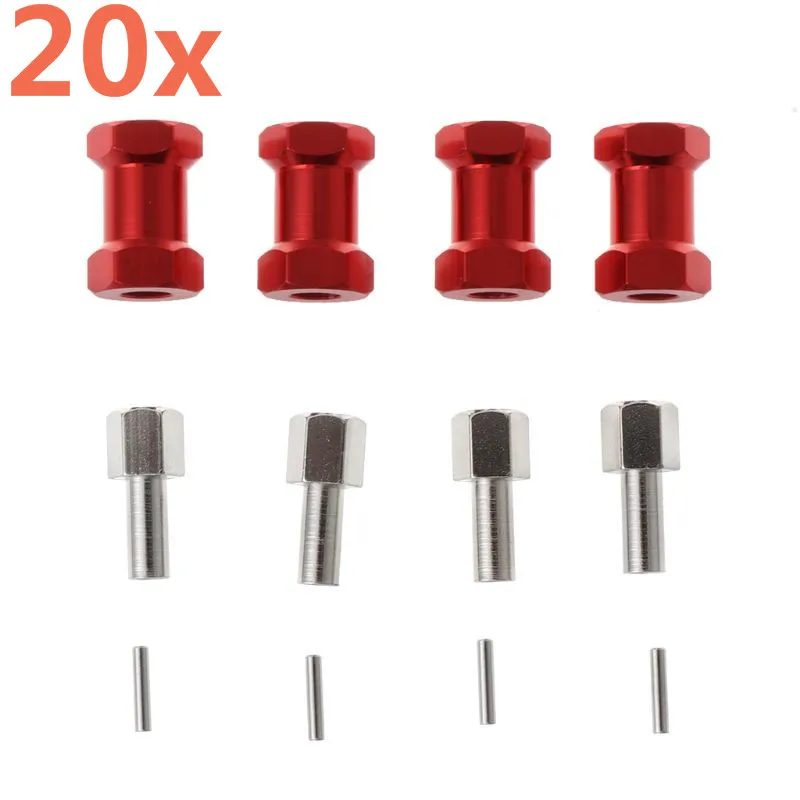 

20Pcs RC Aluminum HEX 12mm Longer Combiner Cimbing Simulation Car 20mm Coupler AL For 1/10 Scale Models TAMIYA CC01 AXIAL SCX10