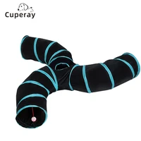 cat tunnel s shape tube holes pet cat training toy animal play tunnel tube with bell toy indoor outdoor interactive product new