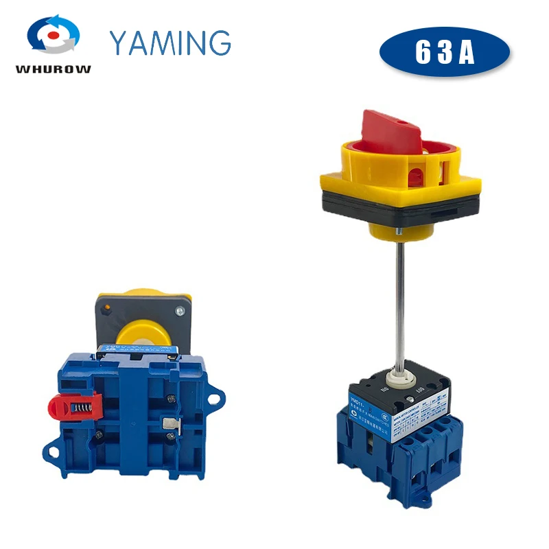 Yaming-interruptor aislador YMD11-63B con candado 63A, 3 fases, 4P, On-off, con barra de aluminio, rotativo, Control de armario, reemplaza LW30