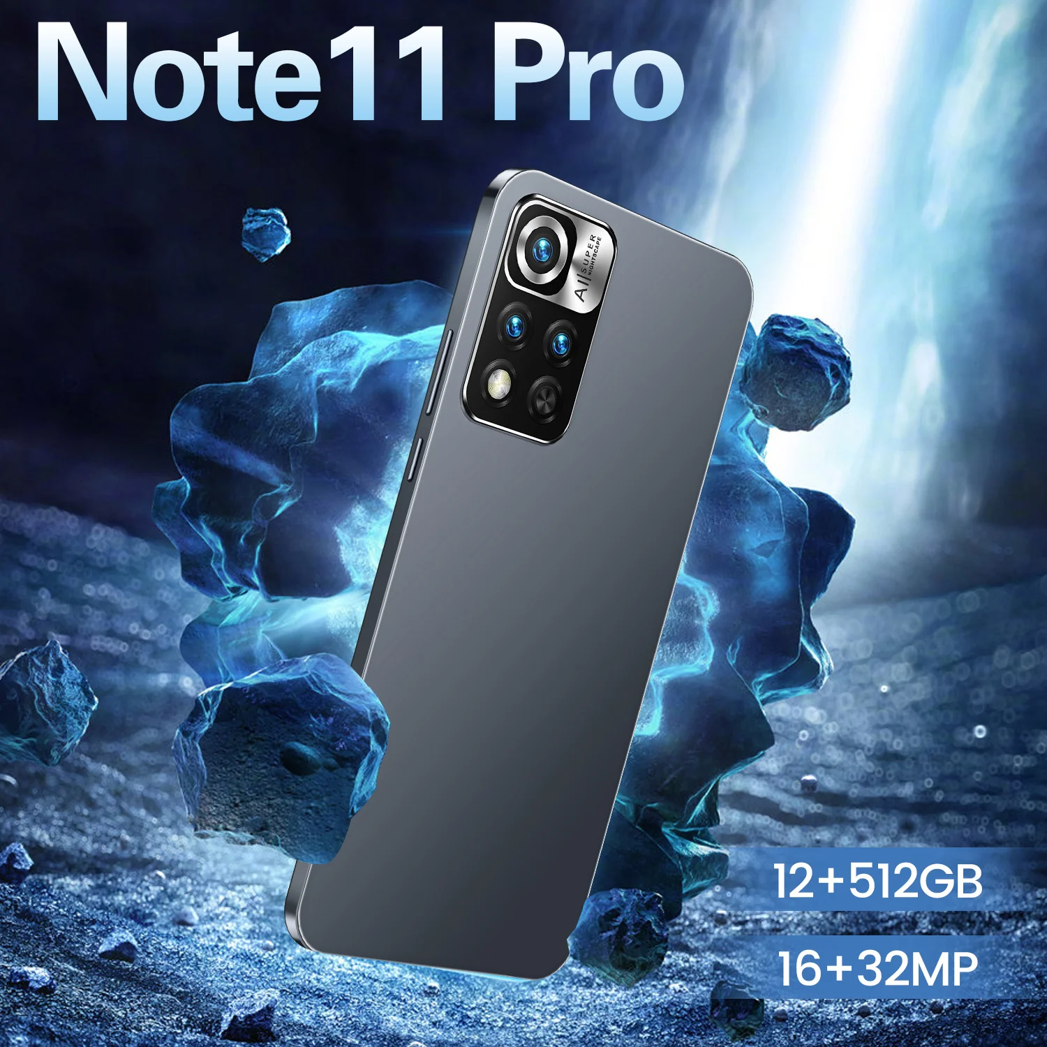 NEW Global Version Note11Pro 12+512GB 6.7Inch Fullscreen 16+32MP 6800mAH Unlocked Android Smart Phone Dual Card With google play