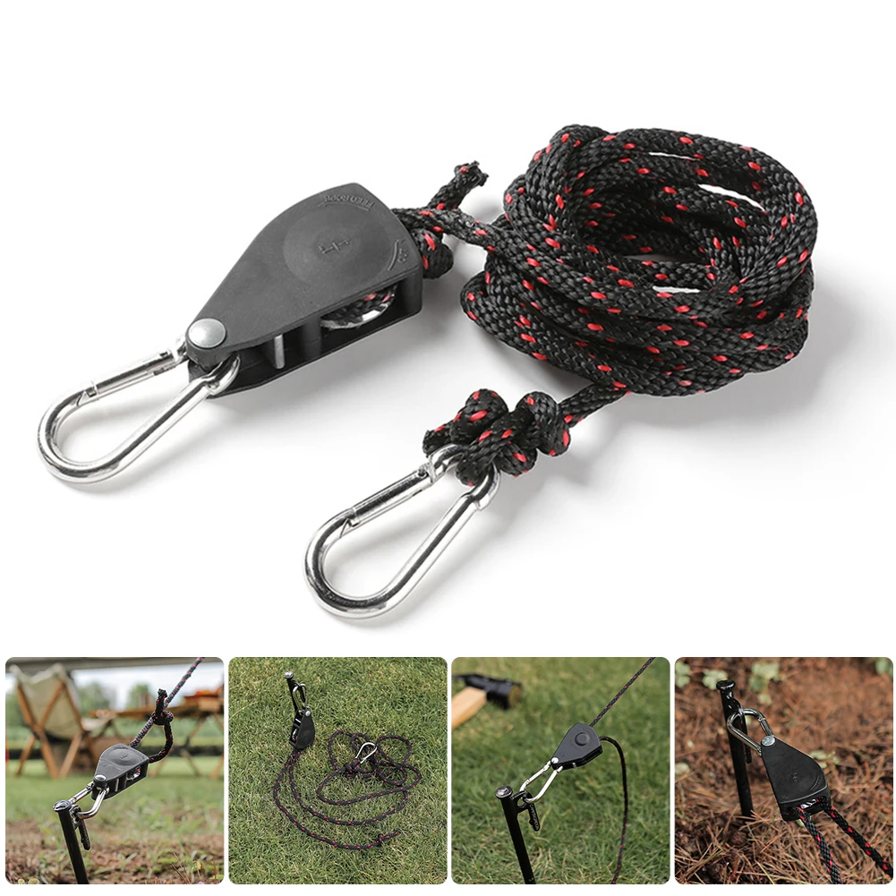 

1Set Tent Vaste Gesp Katrol Spanner Verstelbare Touw Sluiting Ratchet Hanger Lichten Lifting Camping Luifel Wind Touw tarp pole