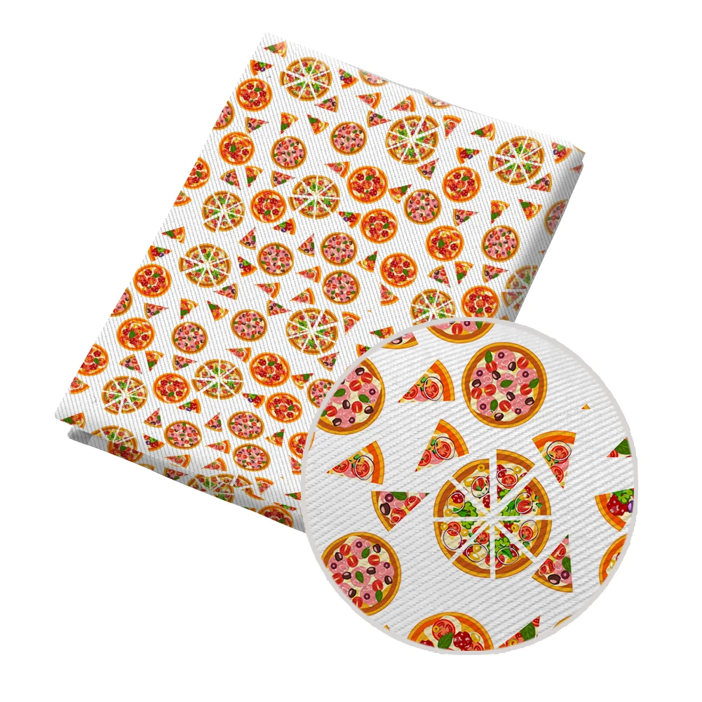 

Polyester Cotton Twill Fabric Patchwor Printed 50*145CM Fabric Cute Pizza Pattern Printed