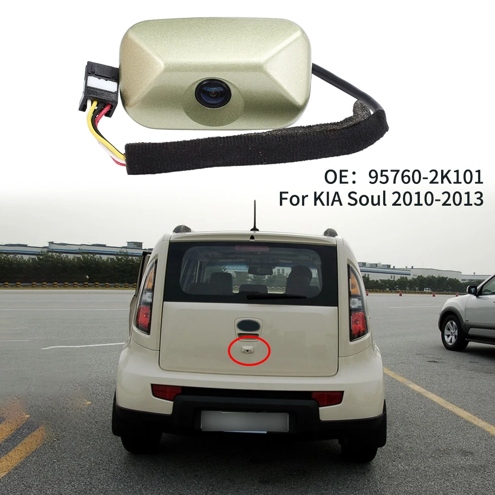 Cámara de Control de marcha atrás para coche, cámara de visión trasera 95760-2K101 3D IP68 12V para Kia Soul 2010-2013, alta calidad, 1 piezas