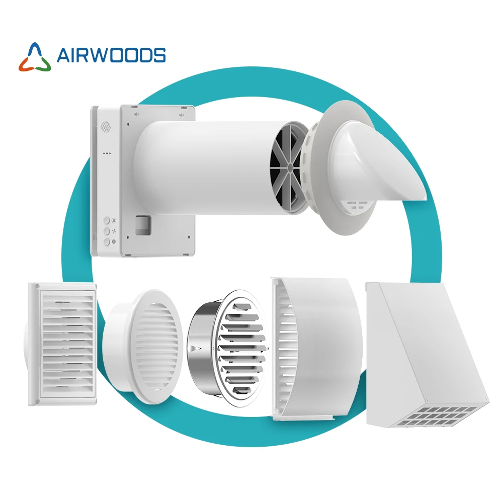 Фото Система вентиляции свежего воздуха Airwoods Ductless HRV для дома, без воздуховодов, от поставщика ERV для однокомнатных помещений №3