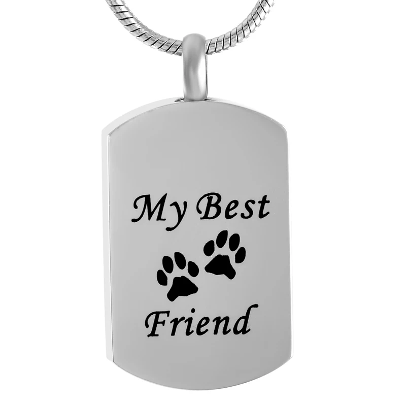 

Pet Memorial Jewelry My Best Friend Dog Paw Engraved Cremation Jewelry Memorial Urn Necklace Funeral Keepsake Jewelr Wholesale