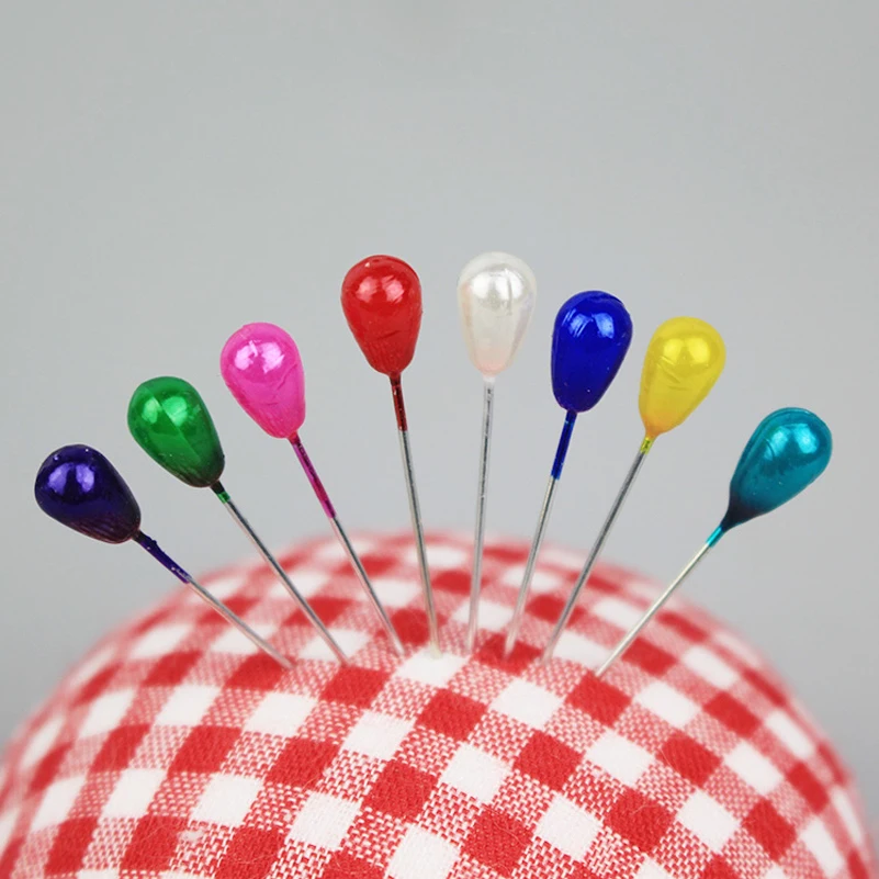 50Pcs Extra Long Pearl Head Pin Straight Sewing Pins for Corsage Dressmaking Florists with Plastic Box |