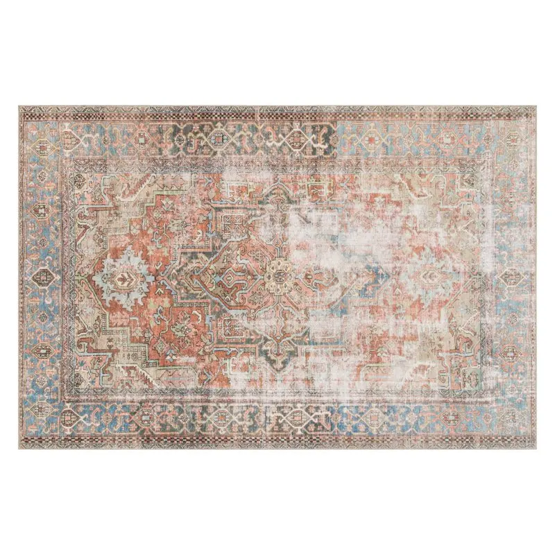 

Loren Collection LQ-15 Terracotta & Sky Oriental Area Rug 7'6" x 9'6"