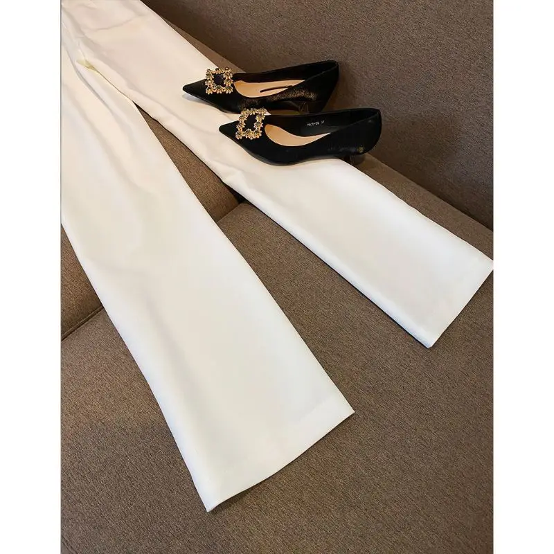 Костюмы с широкими брюками и осенними новые офисные комплекты из 2 предметов