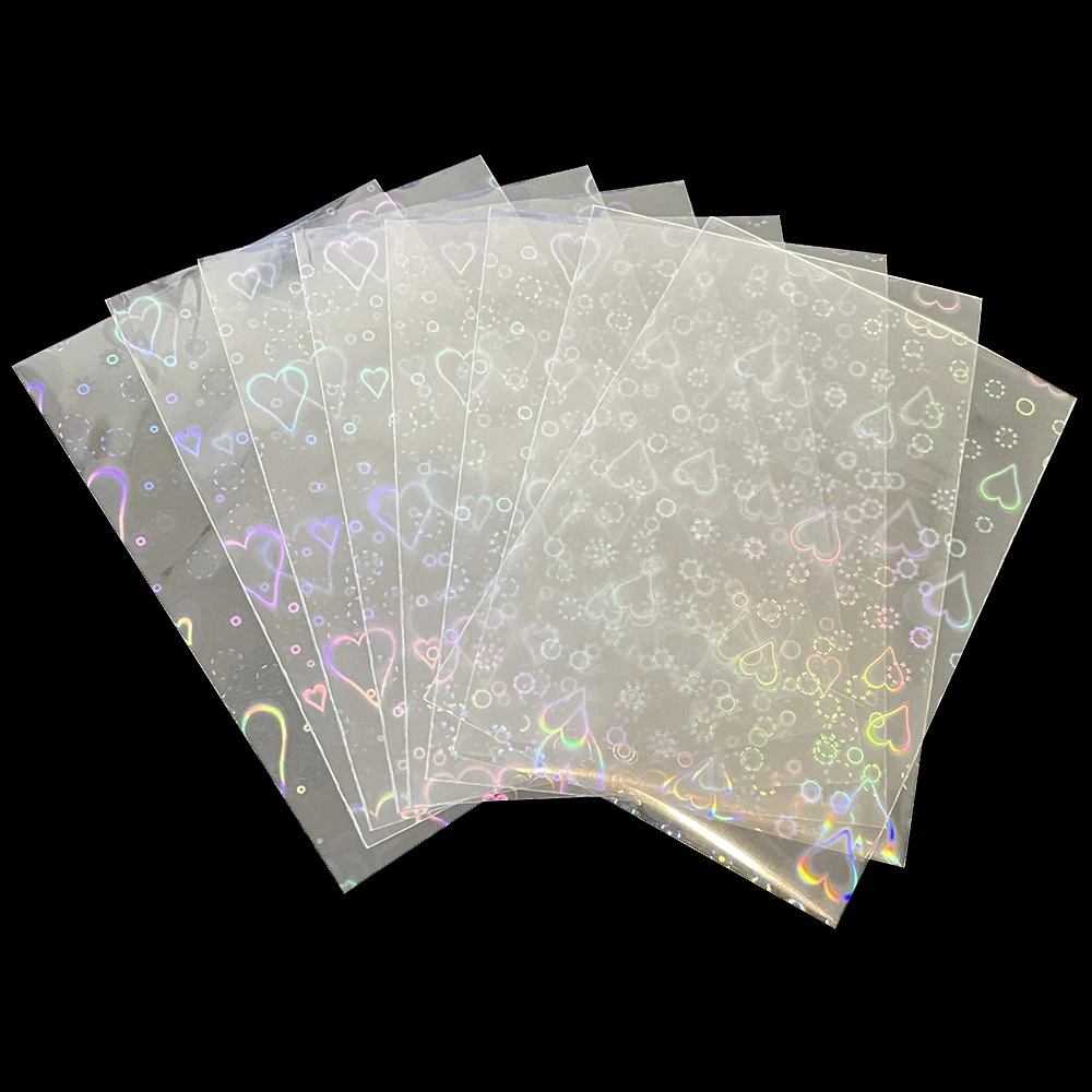 

100 Pcs/set Side Opening Laser Foil Protective Film Laser Flashing Card Sleeves Protector for Cards Holder