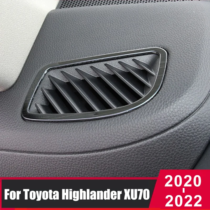 

Stainless Steel Dashboard Air Conditioning Outlet Frame Decoration Cover Trims For Toyota Highlander Kluger XU70 2020 2021 2022