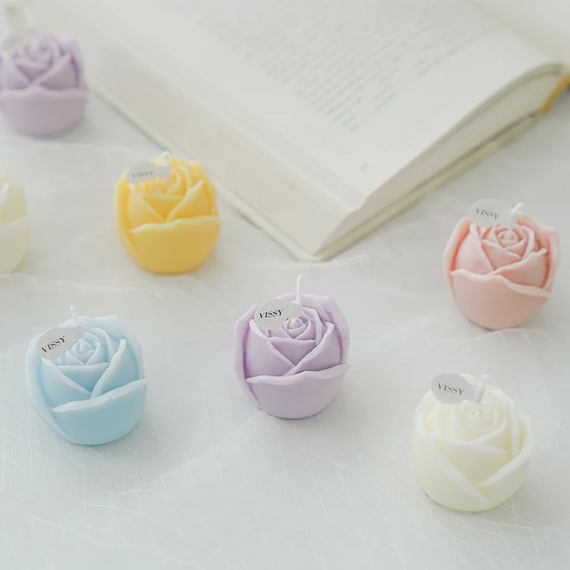 

Simulation Rose Aromatherapy candle Handmade Home Decor Souvenirs White Rose Scented Candles Party decorations for events