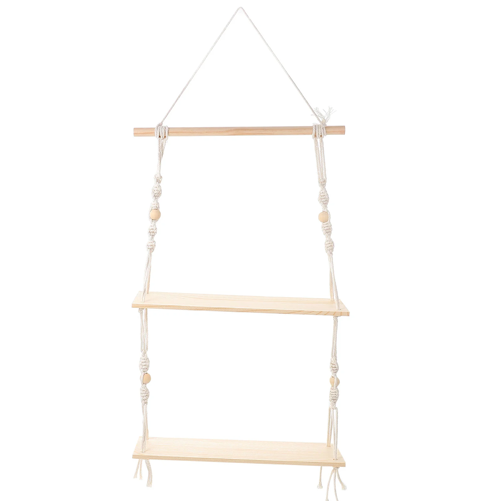 

Hanging Shelves Shelf Macrame Wall Bohemian Hanger Wood Wooden Woven Tapestry Planter Pot Decor Home Basket Flower Decorative