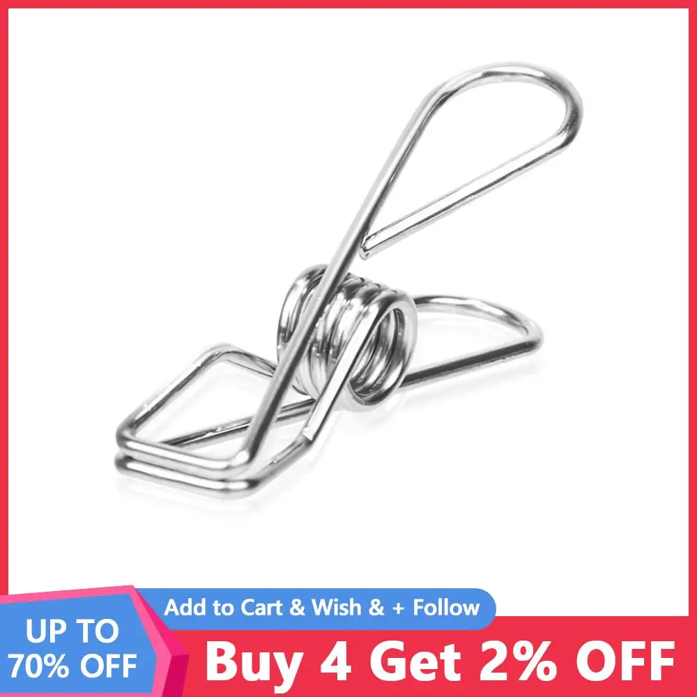 

100 PCS/Set Stainless Steel Clips Clothes Pins Pegs Portable Laundry Hook Hanging Cloth Pin Hanger Hold Clip Laundry Storage