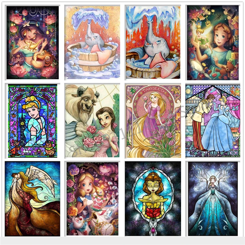 

Алмазная 5D картина «сделай сам», мозаика с изображением диснеейской принцессы, стразы для домашнего декора, подарок для детей