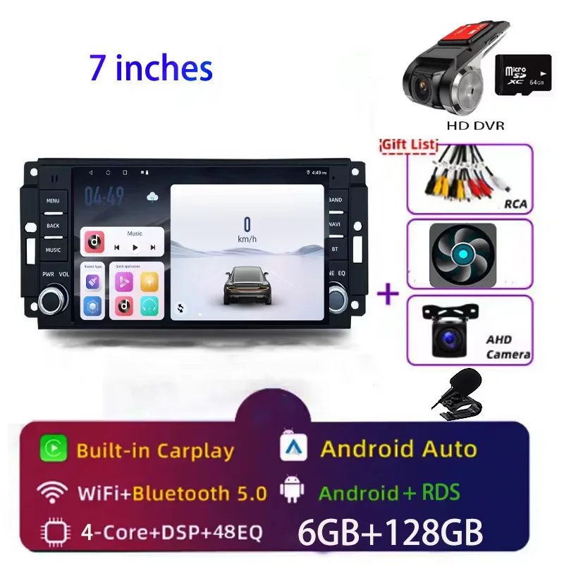

7 "Для Chrysler Town & Country 2008-2010 DSP Carplay Автомобильный радиоприемник Стерео Android Авто Мультимедийный плеер Экран Авторадио Навигация