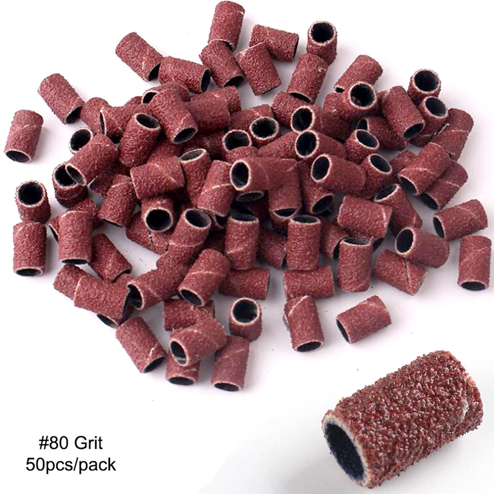 

50 Pcs Sanding Drum Bit Sandpaper Grinding Head Abrasive 80/120/180 Grit For Power Rotary Tool Electric Grinder Accessories