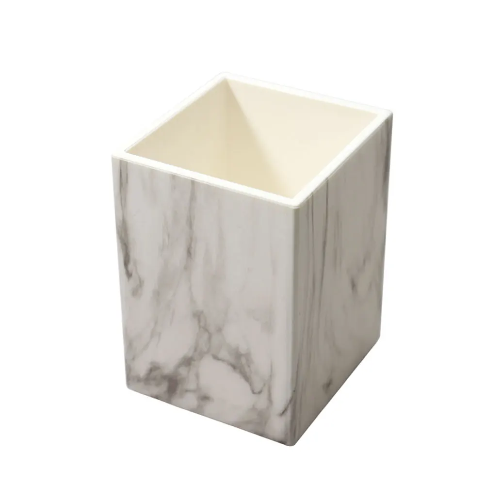 Marble Series Gold  Pen Holder，Pens Makeup Brushes And Other Accessories Dtorage ABS Material Desktop Office Stationery