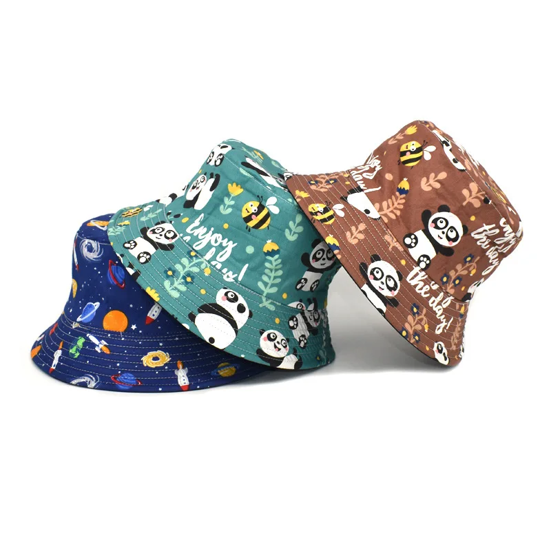 

Шляпа Женская рыболовная с мультяшным принтом панды, дышащая Панама для девушек, дизайнерская уличная одежда, голубая, весна-осень