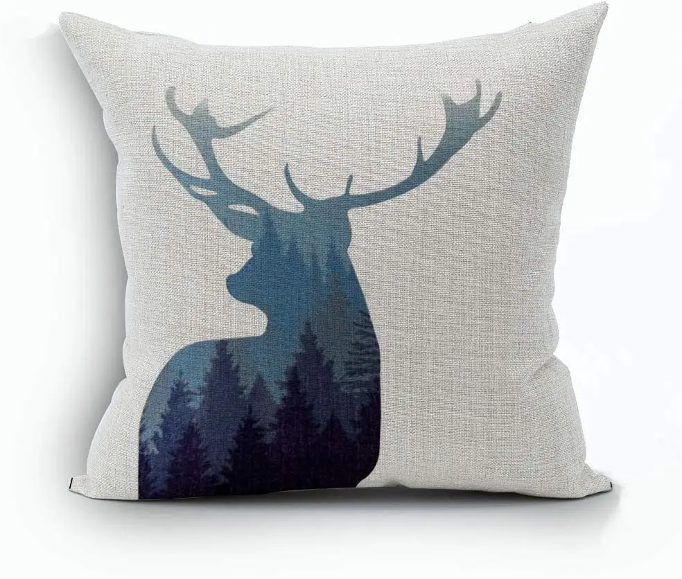 Декоративный чехол для подушки с рисунком оленя 18x18 дюймов |