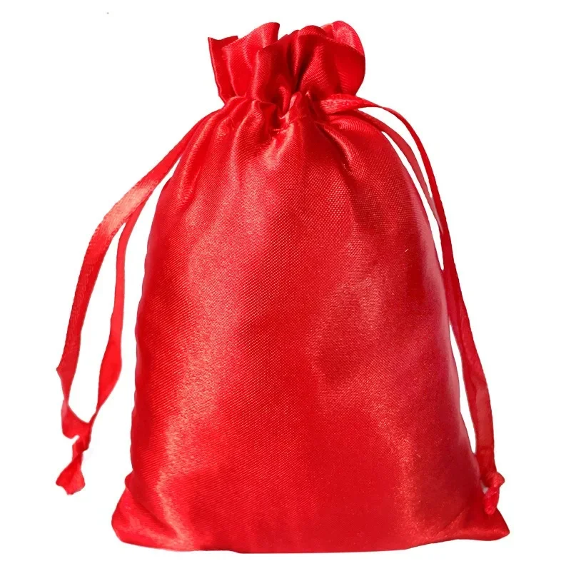 10 шт. цветная мягкая атласная сумка на шнурке для хранения шелковые подарочные