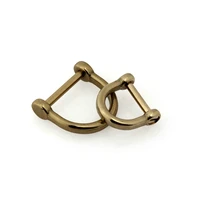 1 x solid brass d shackle clasp metal buckle keychain ring hook screw pin joint connecter bag strap clasp leathercraft accessory