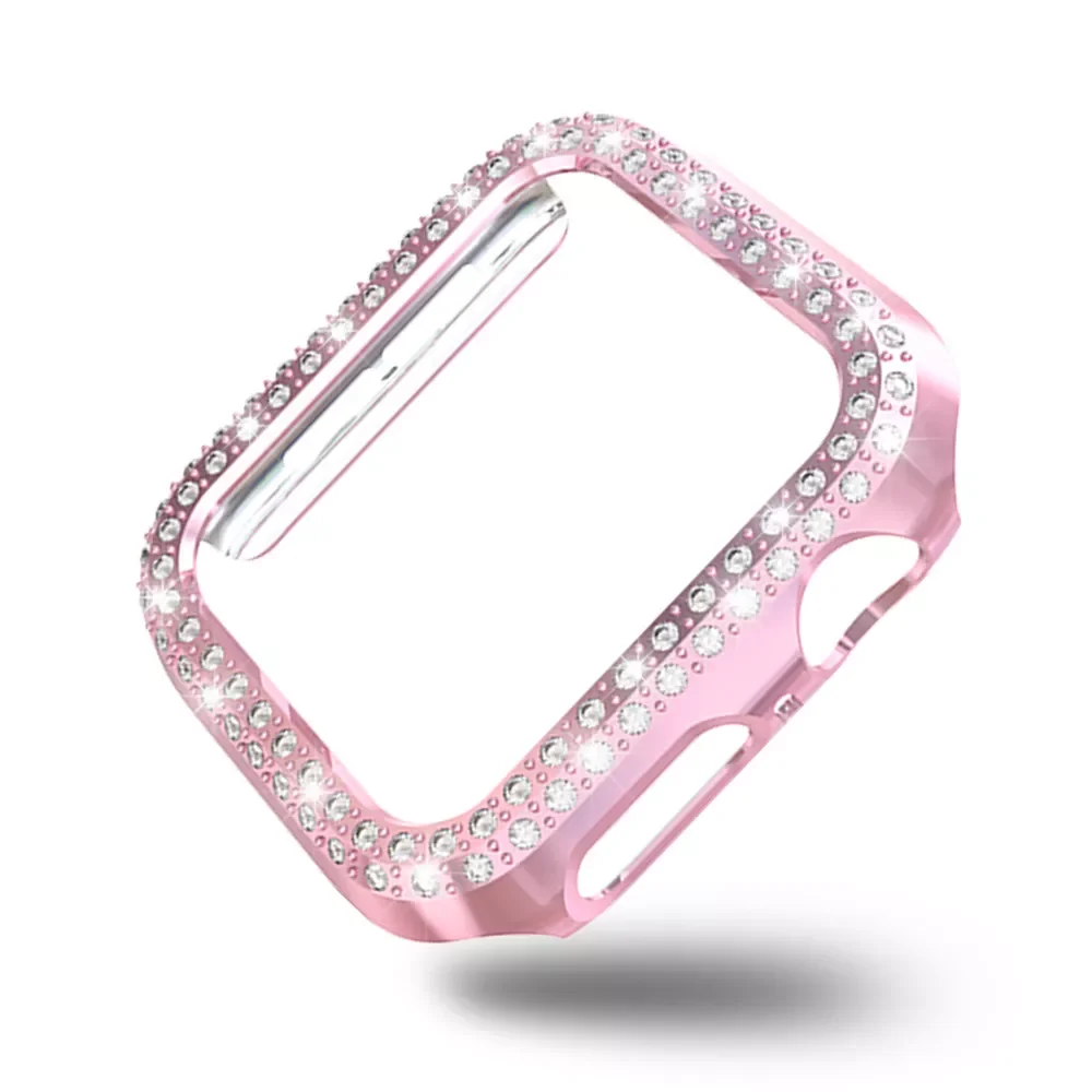 For Apple Watch 7 Series 6 SE 5 4 3 Case Women Diamond Style Cover for Iwatch 41mm 45mm 40mm 44mm 38mm 42mm Bumper Hard Shell